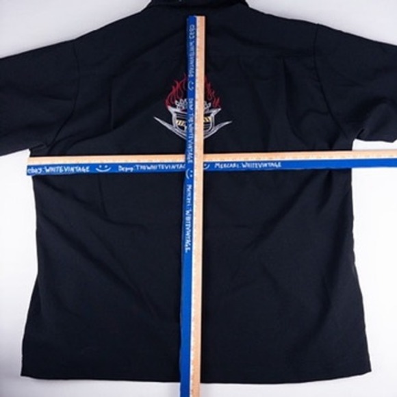 Johnny Suede Bowling Shirt Mens XL Black Excellent Flame Cadillac Dice Buttons - Picture 2 of 9